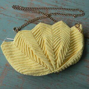 NWOT & OTHER STORIES YELLOW CROCHET CHAIN BAG
